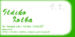 ildiko kolba business card